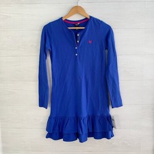NWT Chaps - Blue ruffled hem henley cotton dress, sz XL