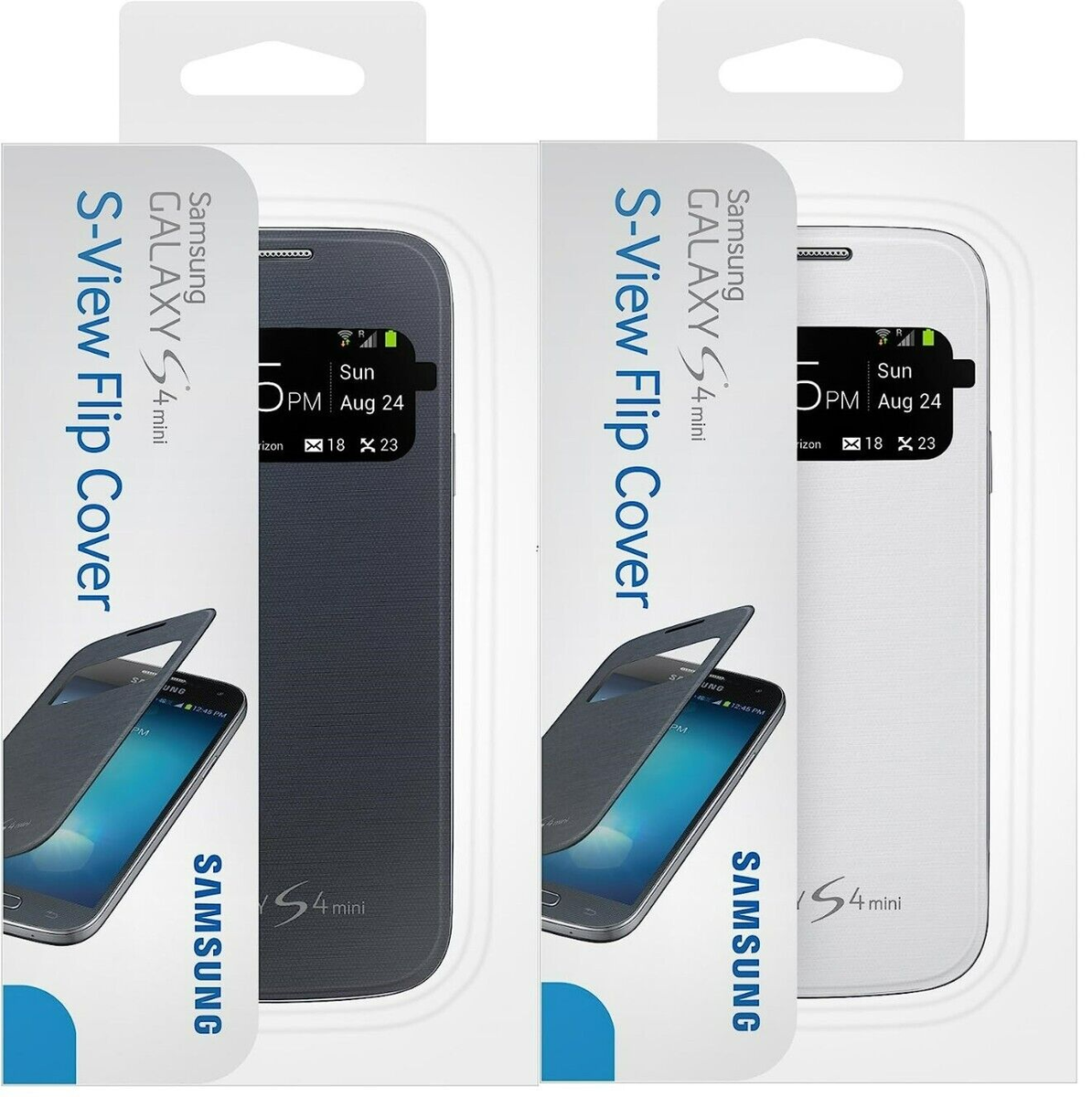 Samsung Galaxy S4 Mini Case S View Flip Cover Folio -White Black