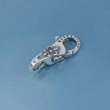 Sterling Silver Double Openings Lily Lobster Claw Clasp Connector #44066