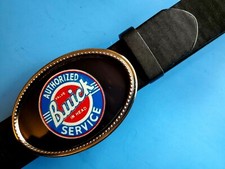 BUICK Vintage Service Sign Epoxy Buckle VTG Sign Epoxy Photo Buckle  Black Belt