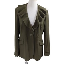 Vintage Spiegel Blazer With Ruffle Collar Size 18