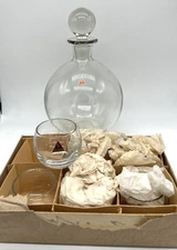 Vintage Crystal Richard Sussmuth Bar Decanter w 6 glasses NIB