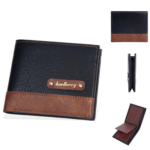 Cartera de cuero para hombre con bloqueo RFID doble pliegue tarjetero estuche cartera bolso sin asas - Imagen 14 de 16
