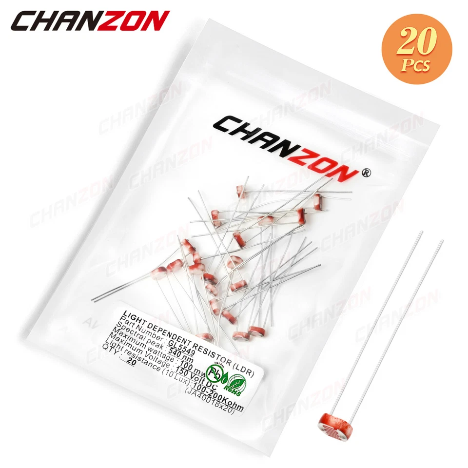 20件装光电阻LRD光依赖照片电阻传感器GL5516 GL5528 5506 — 第 4/4 张图片