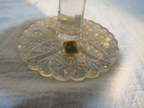 VTG IMPERIAL CRYSTAL GLASS VASE HOBSTAR THUNDERBOLT BOUQUET - Picture 4 of 6