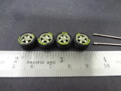 Hot Wheels 1:64 scale wheel / tire set - 4 Achilles tires w/ wheels + 2 axles S1