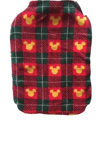 GEORGE DISNEY MICKEY MOUSE FESTIVE XMAS RED HOT WATER BOTTLE TARTAN FLEECE COVER - Picture 7 of 11