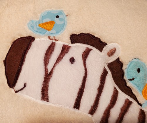 Carter's Embroidered Boa Super Soft Baby Blanket Zebra Turtle Jungle Play HTF - Picture 5 of 7