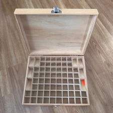 Wooden Storage Box Case w/ 72 Slots, Soligt Brand, Designed for Essential Oils