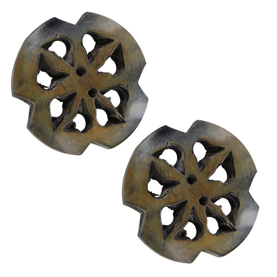 Lote de 10 botones de cuerno de filigrana Devine totalmente naturales costura LIQUIDACIÓN AL POR MAYOR Foto 4 de 4