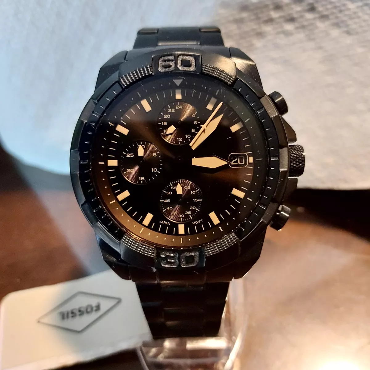 Fossil black dial store men's watch