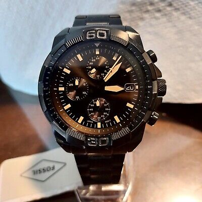 Fossil Bronson Chronograph Quartz Black Dial Men\'s Watch FS5851 New | eBay