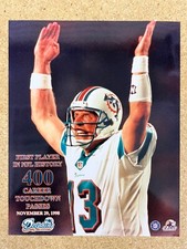 NFL Miami Dolphins Dan Marino 400 Career TD Passes UNSIGNED 8x10 Color Photo