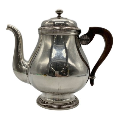 Christofle GALLIA Silver Coffee Pot with Lid France Tableware H 7.9 in W 8.9 in