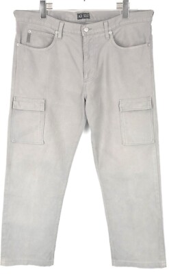 パンツ armani jeans flight trousers ARMANI JEANS Trousers Men's W36 Straight Fit Pockets Zip Fly Grey