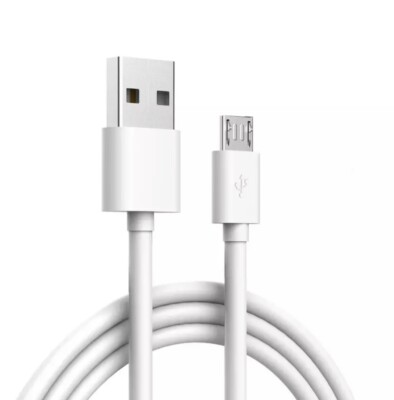 USB 2.0 A auf Micro B Ladegerät Datenkabel weiß 1m Schnellladen robust