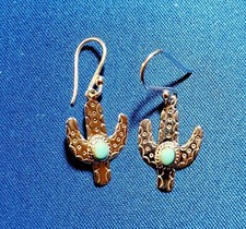 SUNDANCE catalog .925 Sterling Silver Turquoise Cactus Earrings - NEW