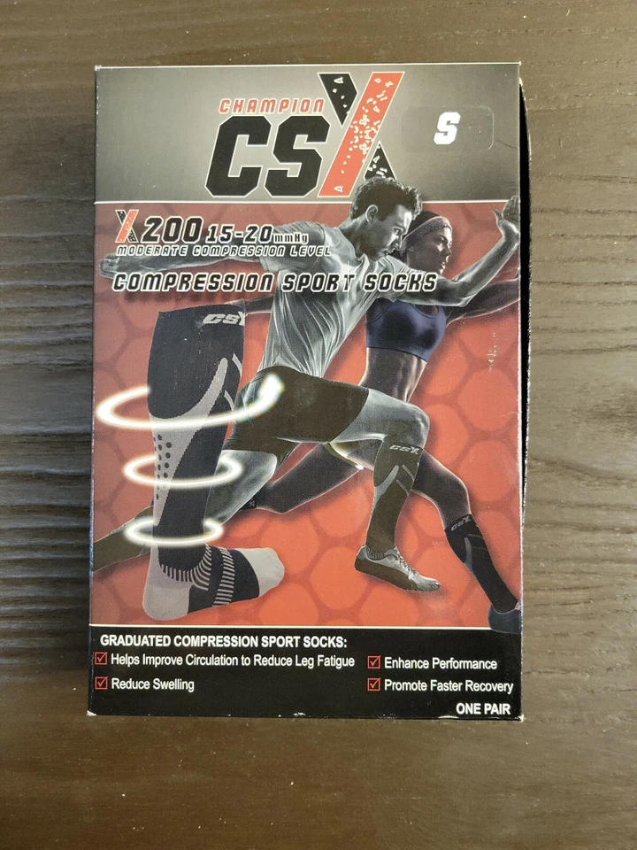 Champion CSX X200 15-20mmHg Compression Sports Socks Size Small - Image 2 of 4