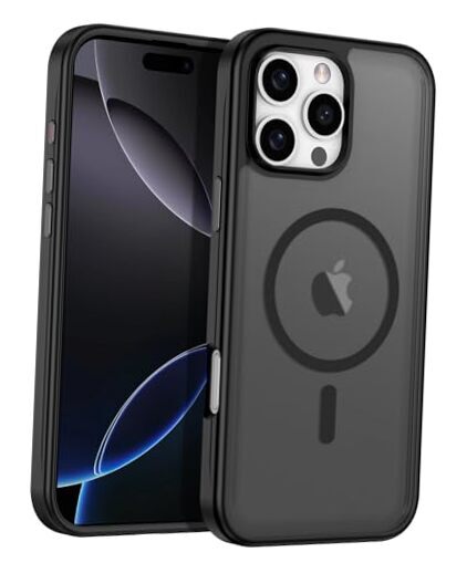 for Case,Compatible with MagSafe,Translucent Matte Back iPhone 16 Pro Black