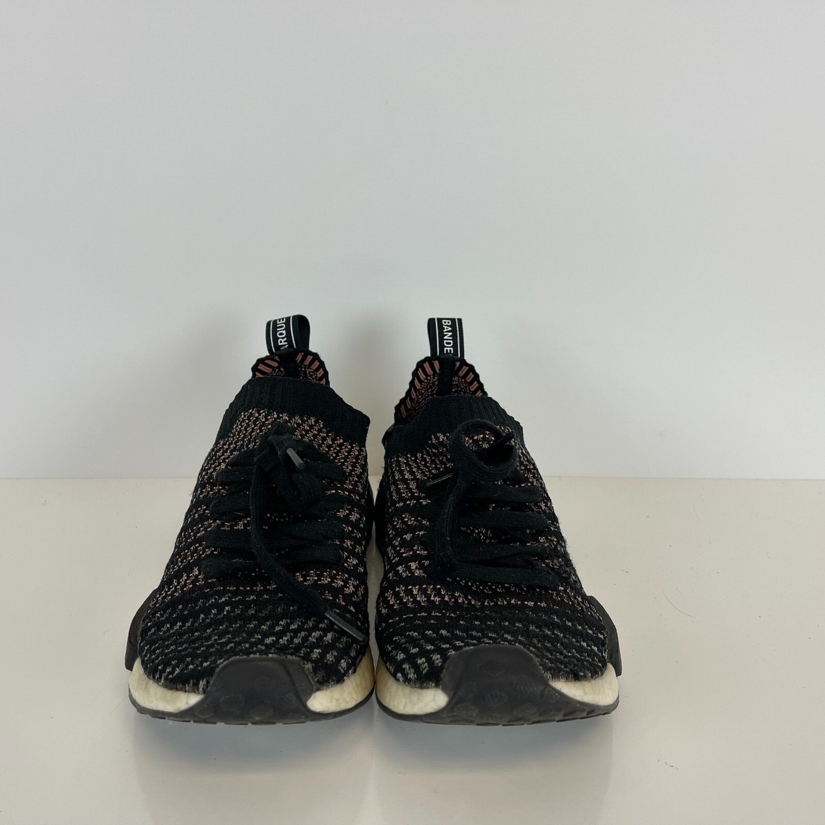Adidas NMD R1 STLT Primeknit Running Shoes Black Grey Solar  display picture 3