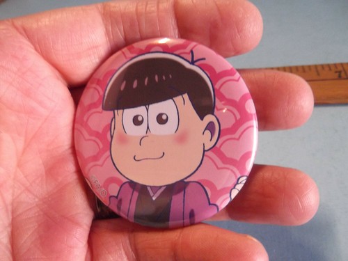 Unknown Unique Anime Buttons..Metal 2"in Cartoon Boy with Big Eyes - Picture 5 of 5