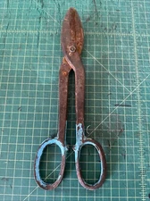 vtg TIN SNIPS heavy duty sheetmetal industrial tool steel FREE SHIPPING blue vgc