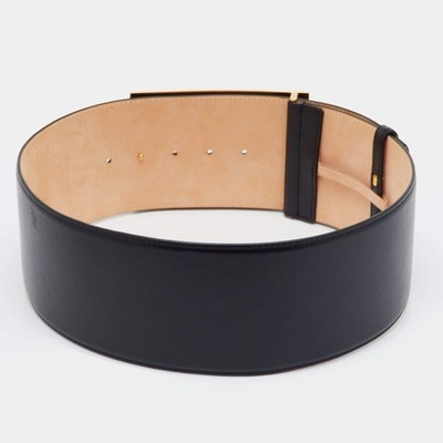 Fendi 80CM Black Leather Fendace Crystal Embellished Wide Belt | eBay