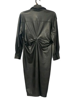 ruched faux leather dress Faux Leather Ruched Mini Dress