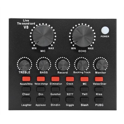 V8 Sound Card with Voice Change Function for Live Streaming Karaoke Singing