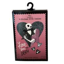 Nightmare Before Christmas No-Show Socks Women's Size 4-10 Valentine 2 Pair NEW