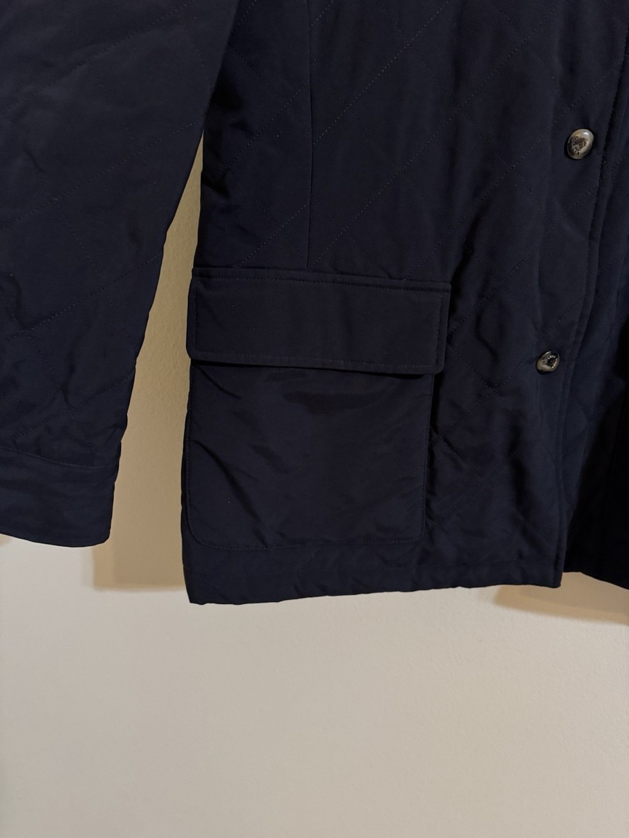 Loro Piana Twenty K Storm System Quilted Coat Jacket Nylon Navy 46