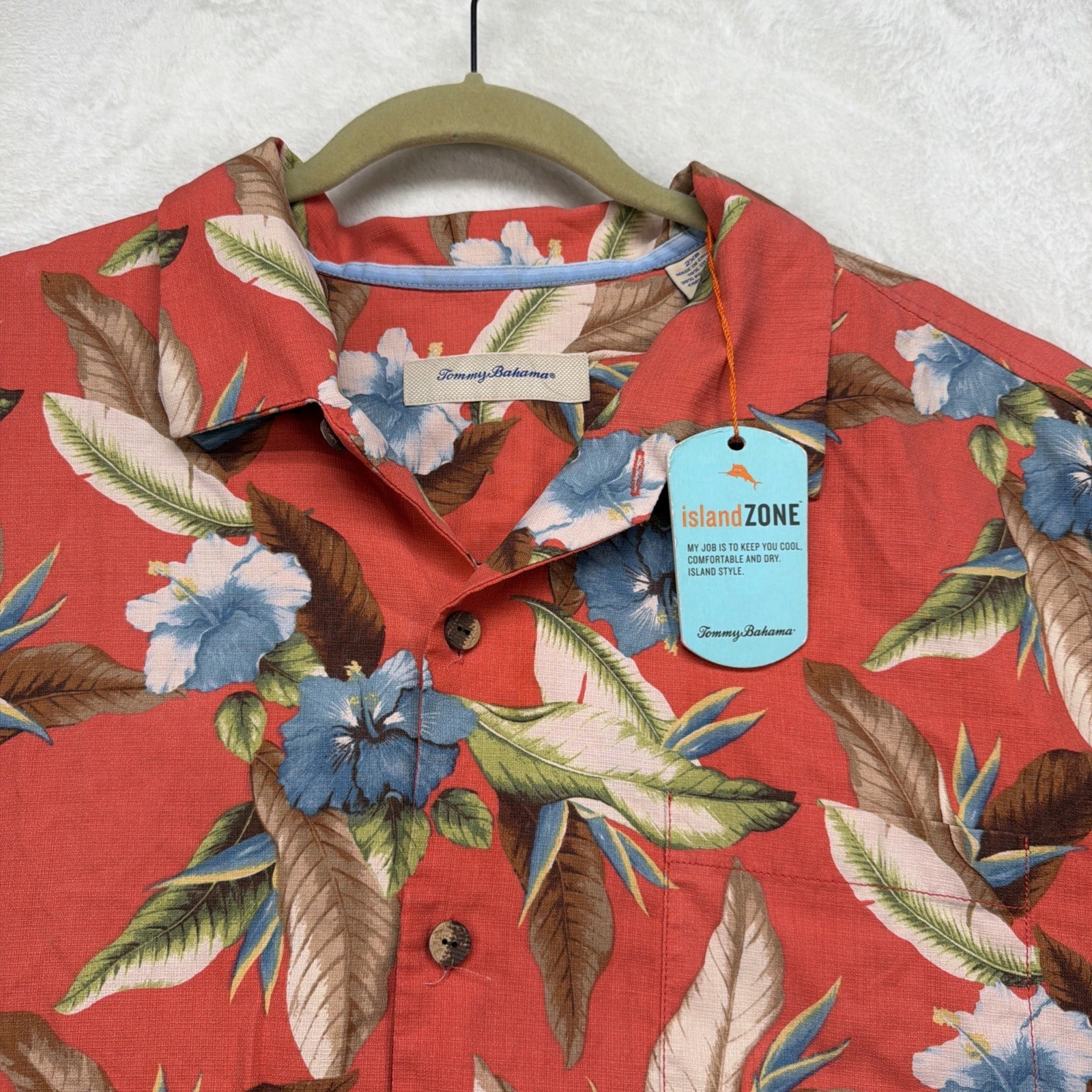 Tommy Bahama IslandZone Silk Blend Hawaiian Camp Shirt 2XB Tropical NWT