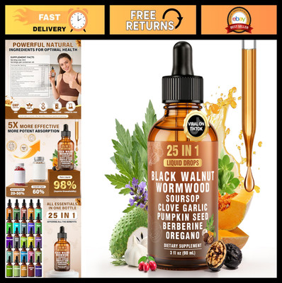 25-in-1 Parasite Cleanse - Liposomal Wormwood, Black Walnut, Clove & Garlic, 90m