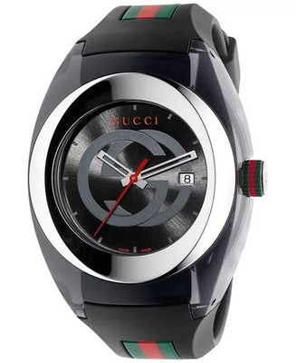 ジャンク品 修理可 GUCCI SYNC large Gucci Sync XXL YA137101 Men's Quartz Rubber Band Watch New In Box