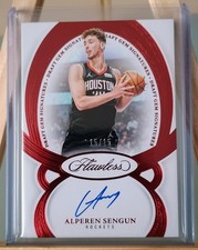 ALPEREN SENGUN 2024-25 FLAWLESS #31 DRAFT GEM AUTO RUBY 15/15 ROCKETS STAR SSP