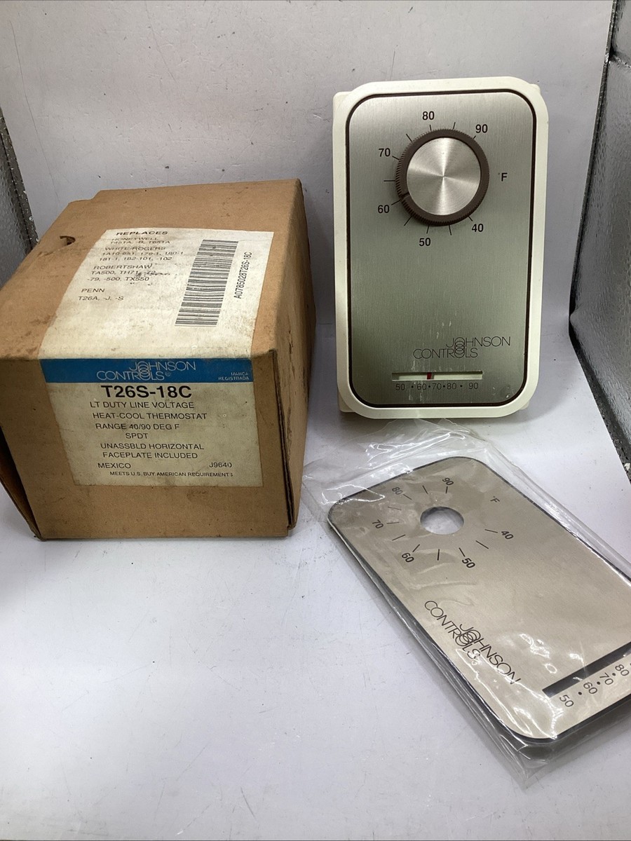 Johnson Controls T26S-18C Thermostat 40-90F LT Duty Line Voltage