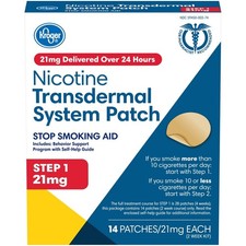 Kroger Step 1 Stop Smoking Aid Nicotine Transdermal System 21mg - 14 Patches