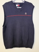 Vintage Tommy Hilfiger 100 Cotton V-neck Sweater Vest Men's Large