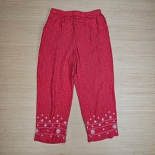Sag Harbor Pants Women S Red Gingham Embroide...