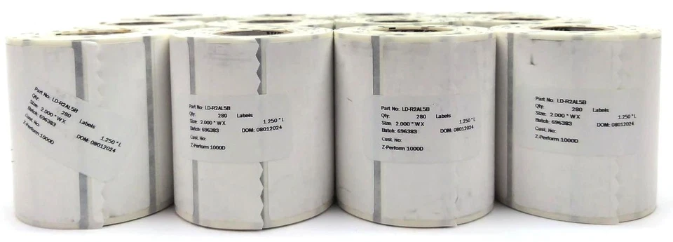 Zebra Labels 2" x 1.25" Z-Perform 1000D Thermal LD-R2AL5B Genuine OEM - 17 Rolls - Image 3 of 4