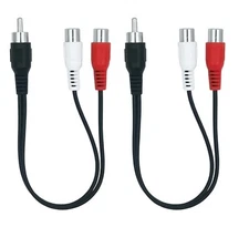 RCA Splitter 1 Male to 2 Female Audio Cable RCA Y Adapter Extension Cord for ...