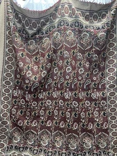 Large Paisley Boho Table Bed Cover Throw Curtain Textile-Dark Maroon Multicolor 