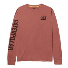Image of Caterpillar Trademark Banner Long Sleeve T Shirt Brick  Tagless back neck for c