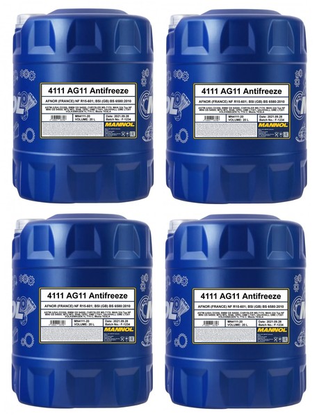 80L Mannol 4111 AG11 Antifreeze KüHlerfrostschutz - Konzentrat 4X20L-image