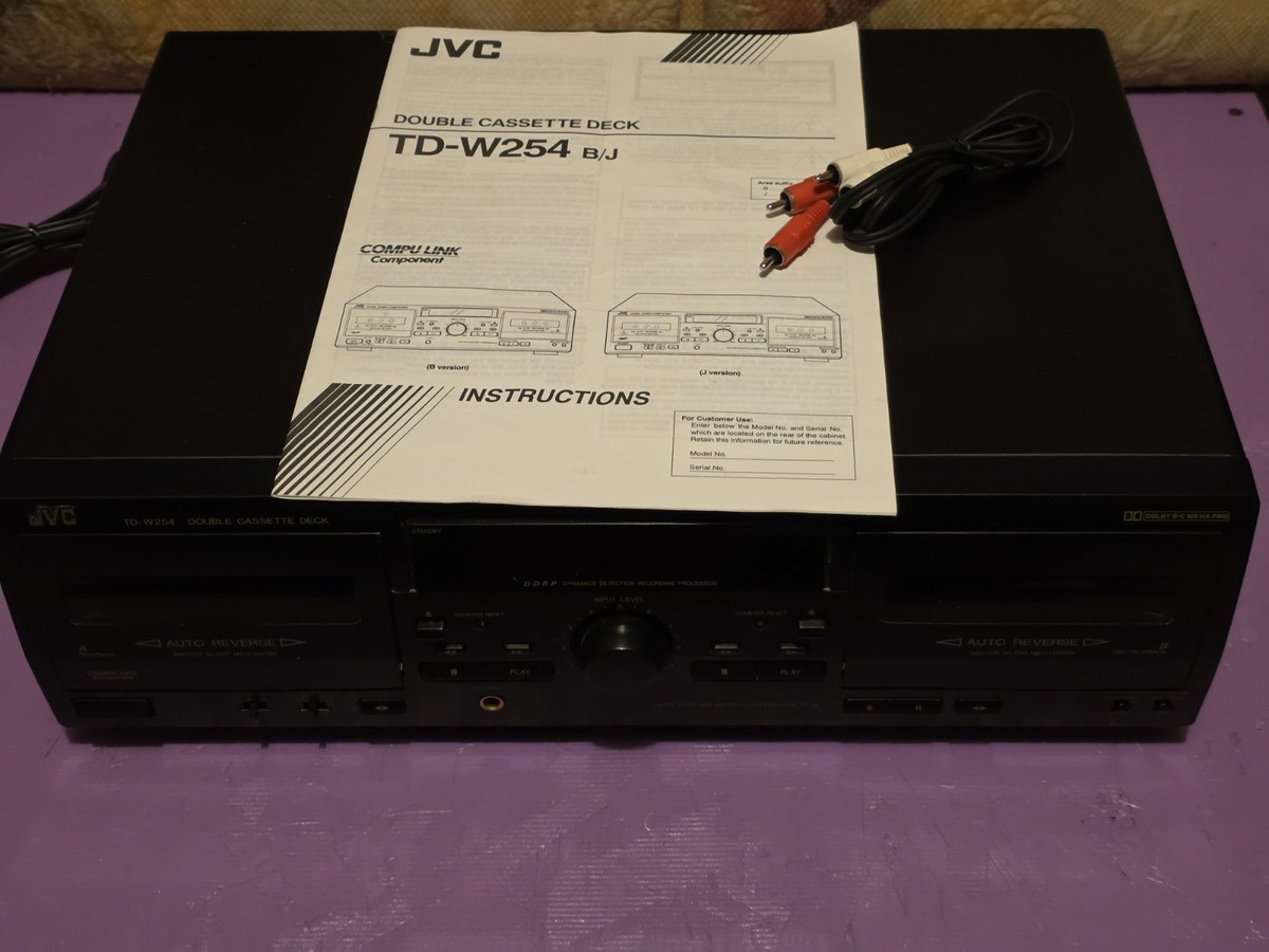 JVC TD-W254 Auto Reverse Dolby Dual Double Cassette Deck Working