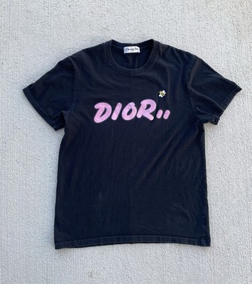 Christian Dior Pink Logo Graphic Shirt Bee Detail Y2K Vintage Dior Tee Galliano