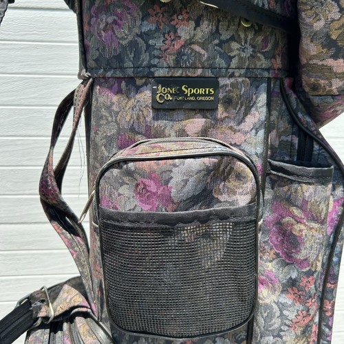 Jones Sports Cart Golf Bag 3-way Womens Floral Tapestry Rain Cover 3 Headcovers - Picture 3 of 8