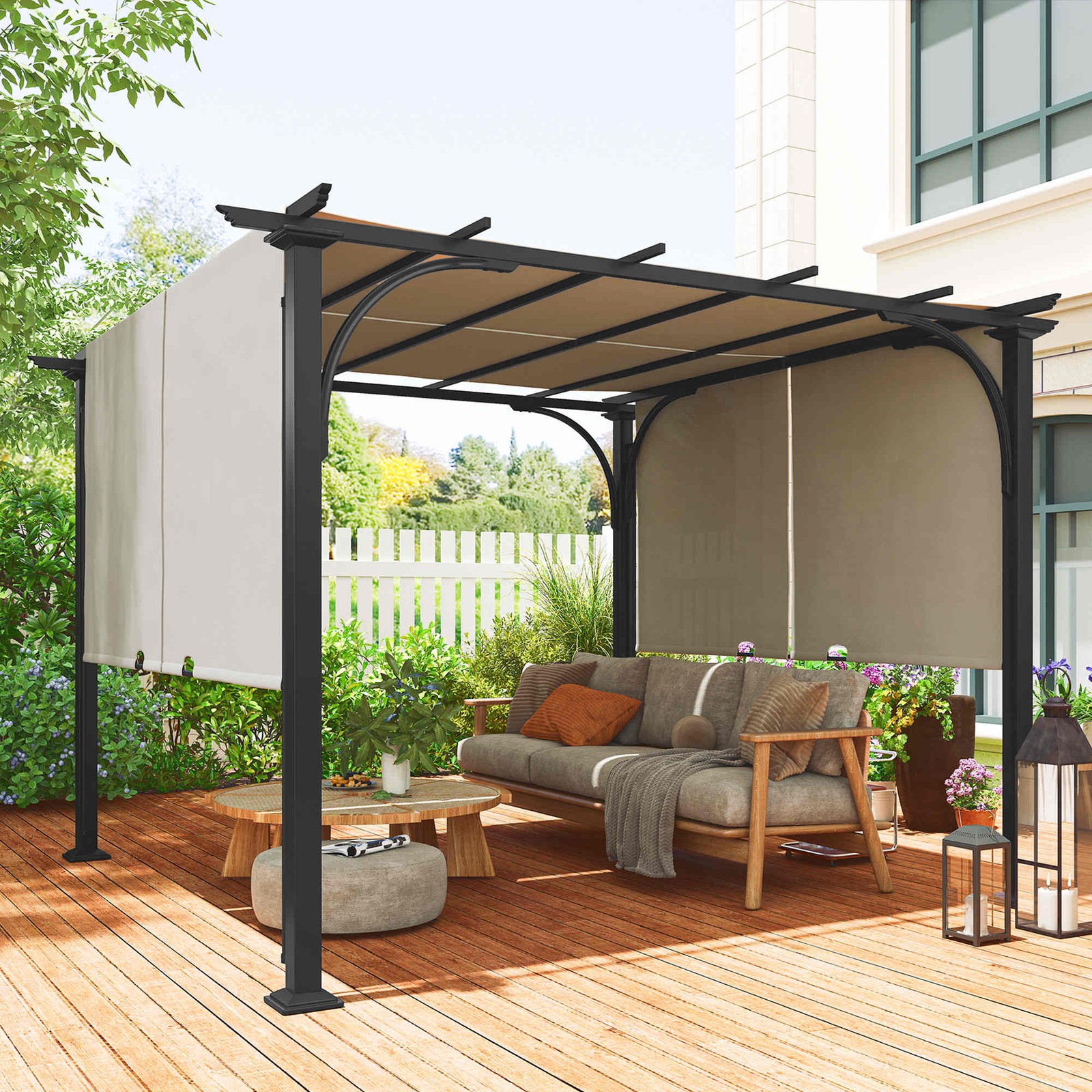 W/ Steel Frame, Beige