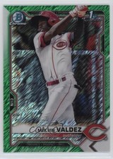 2021 Bowman Chrome Prospects Green Shimmer Refractor /99 Malvin Valdez 9hx