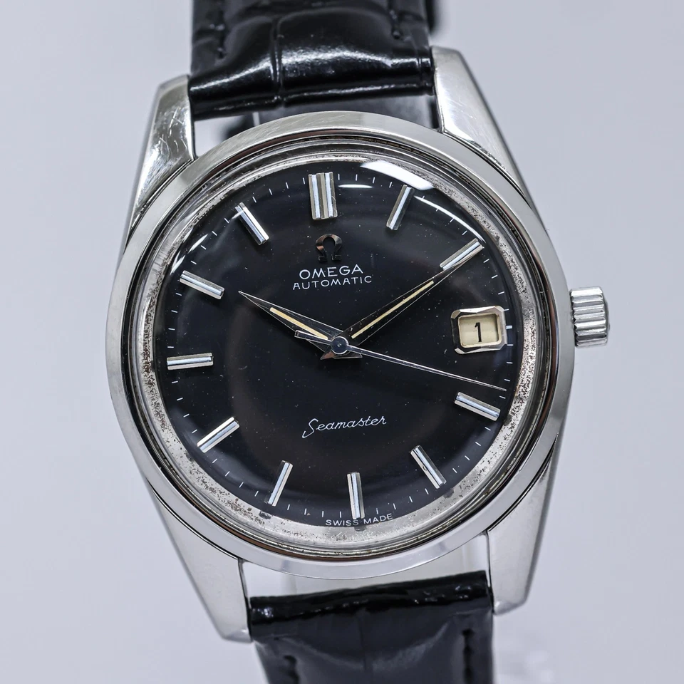 No Tariffs *NEAR MINT* Vintage 1966 OMEGA Seamaster Cal.562 Auto Black 35mm Mens - Image 3 of 4